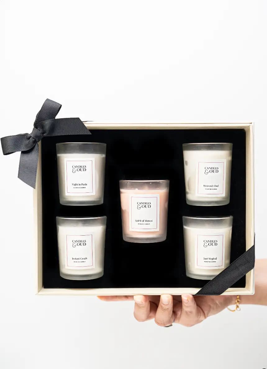5 Pack Miniature Candle Set Gift